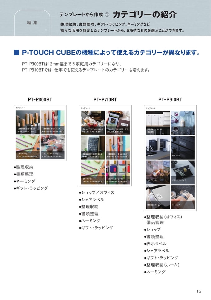 【テンプレートから作成①】カテゴリーの紹介1/2